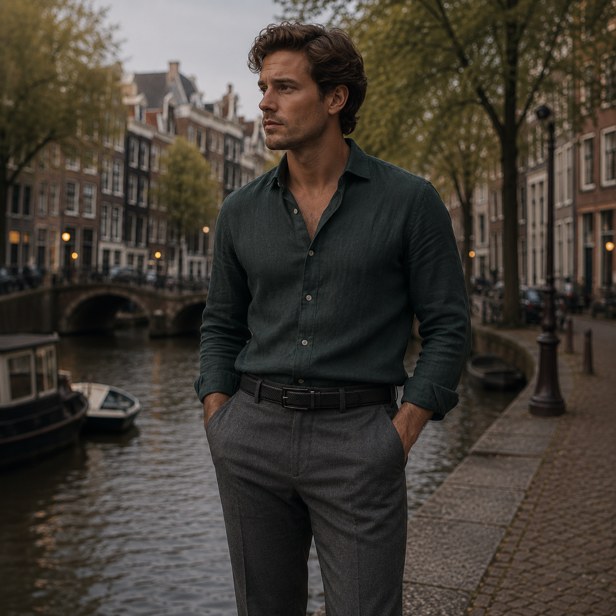 Zwarte Carbon Riem Zonder Gaatjes