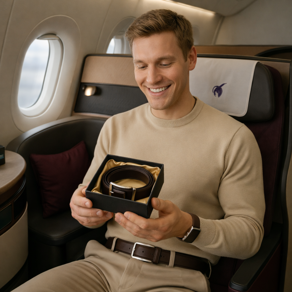 Leren Riem Zonder Gaatjes met Kliksysteem – Volnerf Leer – Bruin