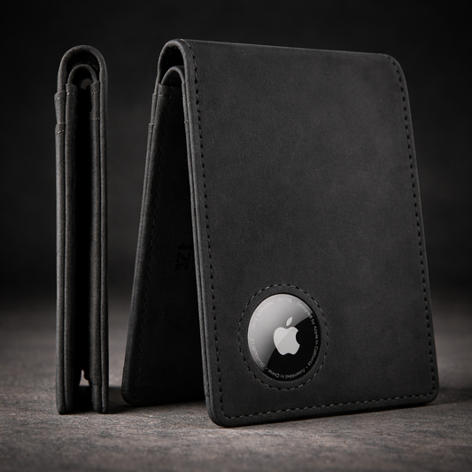 Leren Portemonnee Heren – Slim Wallet met AirTag Vak – Mannen Portemonnee
