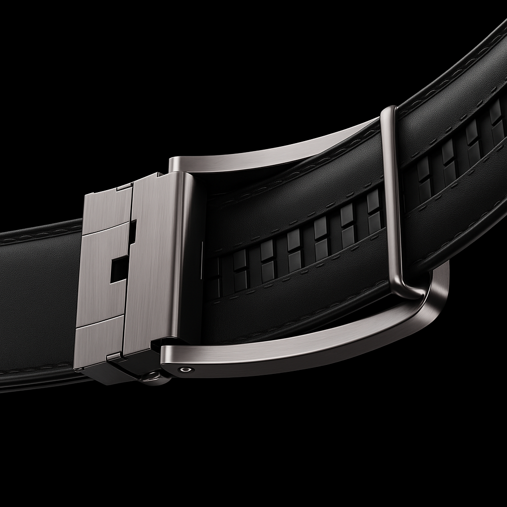 Leren Riem Zonder Gaatjes - Zwart