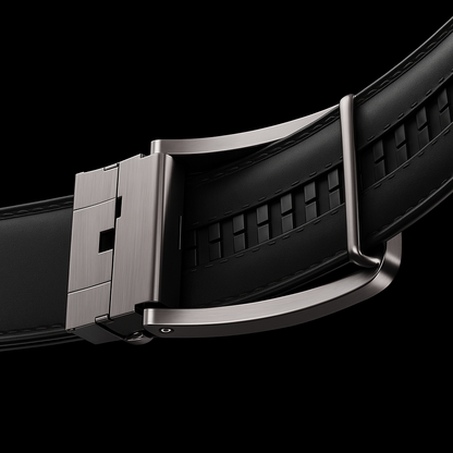 Leren Riem Zonder Gaatjes - Zwart