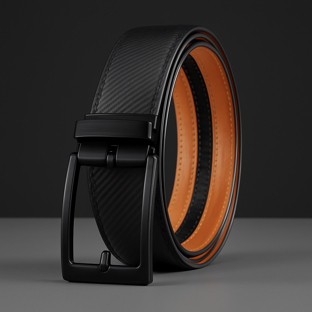 Leren Riem Zonder Gaatjes - Carbon Black
