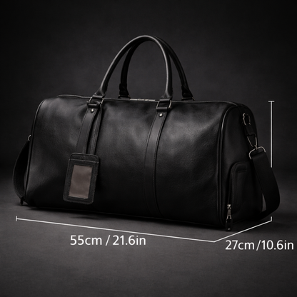 Leren Weekendtas voor Heren – Luxe Reistas – Zwart