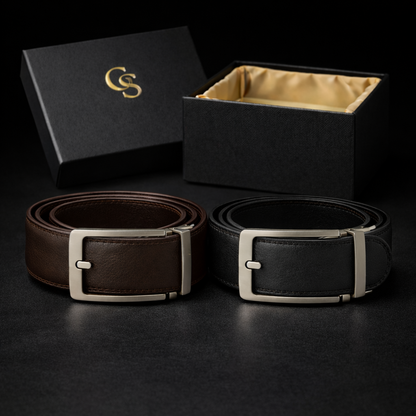 Leren Riem Zonder Gaatjes met Kliksysteem – Volnerf Leer – Bruin