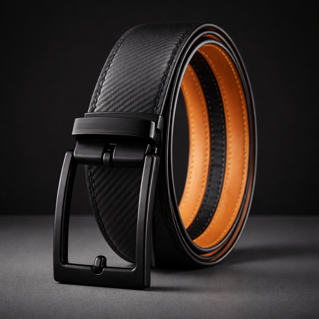 Leren Riem Zonder Gaatjes met Kliksysteem – Volnerf Leer – Carbon All Black