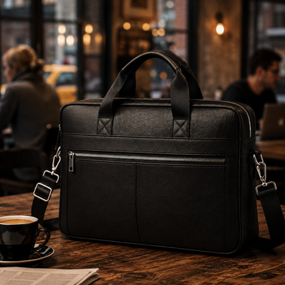 Leren Laptoptas - Aktetas Heren - Zwart