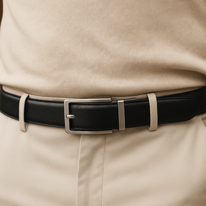 Leren Riem Zonder Gaatjes - Zwart