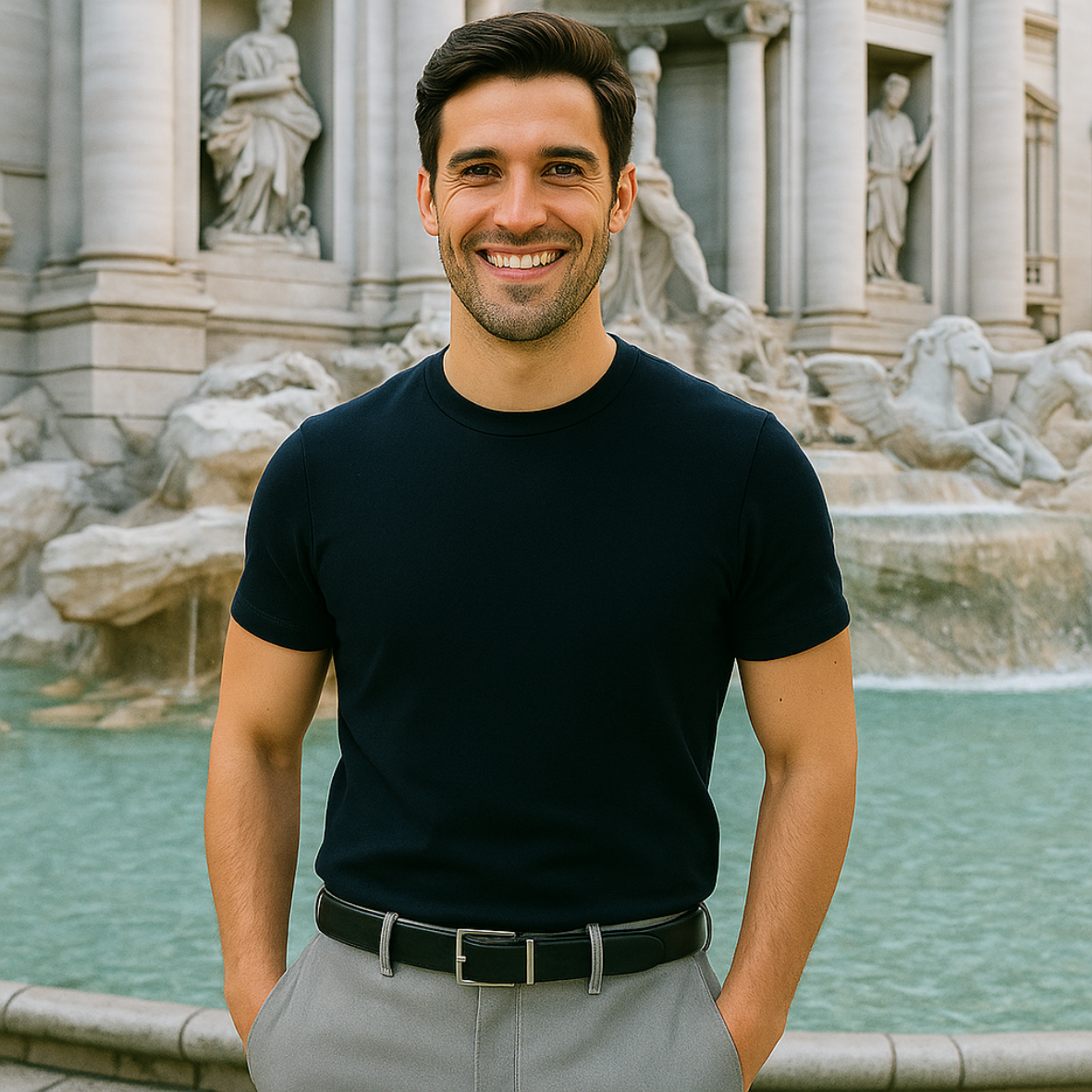 Leren Riem Zonder Gaatjes - Zwart