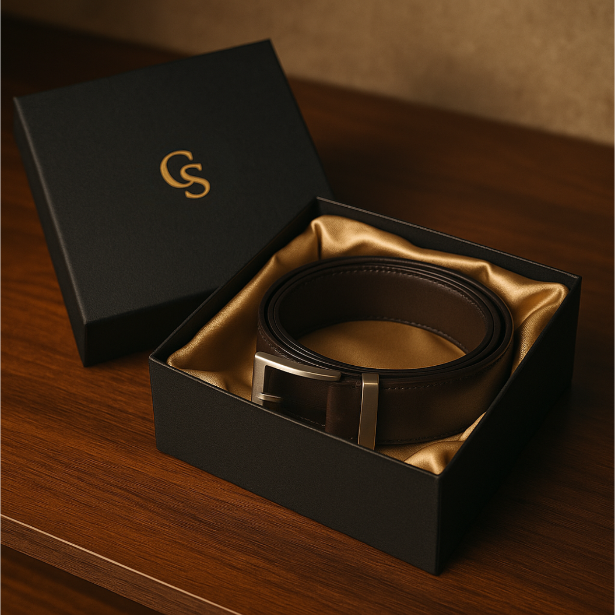 Leren Riem Zonder Gaatjes - Carbon Black